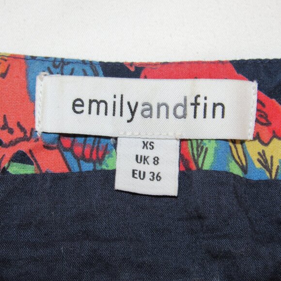 Emily And Fin ANNA Blue Parrot Print Jumpsuit Women's XS XSmall - Picture 10 of 10